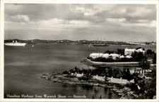 Hamilton Bermuda Harbour View c1930s-40s Real Photo Vintage Postcard picture