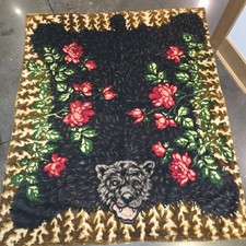 Antique CHASE Horsehair Sleigh Carriage Buggy Lap Blanket Hunting Dog Fake Eye  picture