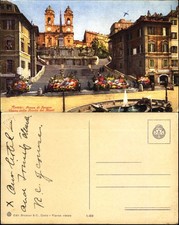 Rome Italy Roma Piazza di Spagna Chiesa della Trinita dei Monti postcard sku567 picture