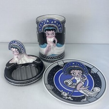 Vintage 1998 KFS/FS VANDOR Ceramic Betty Boop Vase, Plate Decor Lot of 3 Collect picture