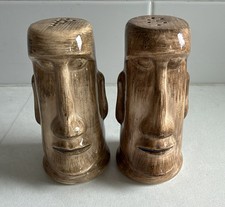 Disneyland Salt & Pepper Shakers Pair Adventureland Moa Tiki Disney Ceramic picture