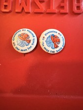 Lot 2 Vintage Alan Cranston Political Campaign Pinback Buttons Both Parties picture