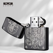 ZORRO Black Ice Kerosene Lighter, Tianguan Blessing Themed , High-End picture