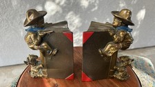 Antique K & O 1930s Pair Little Cowboy Bronze Bookends~Kronheim & Oldenbusch picture