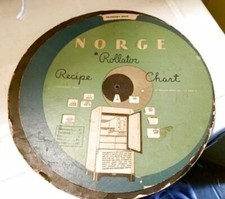Vintage 1933 Norge Rollator Recipe Chart GUC picture
