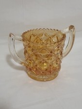 Vintage Jeannette Glass Diamond Point Sugar Bowl NWOT picture