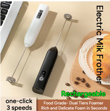 Electric Milk Frother Handheld Drink Foamer Coffee Mixer Egg Beater Double Whisk picture