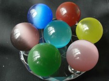 7 star plate Asian Quartz Cat Eye Crystal Healing Ball Sphere 40MM*7PCS+Stand picture