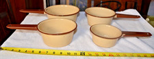 Antique 1930s/40s Tan/Brown Enamelware Pots/Pans picture