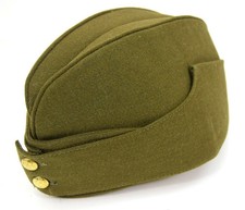 WWII Khaki side cap war time chip hat Army Dads army WW2 style hat ~ Kings crown picture