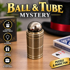 Ball & Tube Mystery Magic Trick Metal Ball Tube Illusion Puzzle Novelty Toy picture