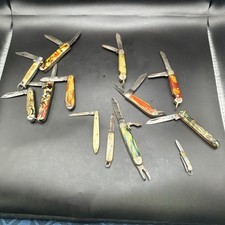 Vintage Imperial Camillus Utica Mini Pocket Knife Lot 13pc Celluloid As Pictured picture