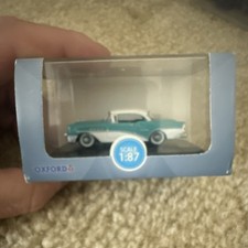 Oxford 1:87 Buick Century 1955 Turquoise/Polo White Diecast Model Car picture