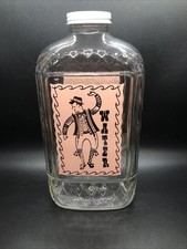 Vintage Owens Illinois Refrigerator Water Bottle Dancing Girl & Boy Pink picture