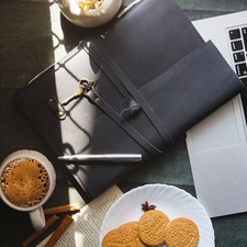 Classic Vintage A4 Leather Journal Notebook picture