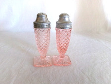 Pair PINK MISS AMERICA SALT & PEPPER SHAKERS - Hocking Depression Glass picture