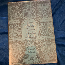 The Jewish Literary Treasures of England and America Rabinowicz 1962 HC picture