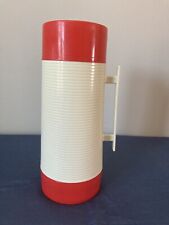 Alladin Hy- Lo Vintage Thermos No. 240 Cup 32 Ounces Red Cream 11” Tall Clean picture