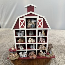 Country Barn Figurine Display Frame w/13 Farm Animal Figurines Classic Treasures picture