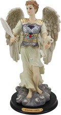 Ebros Byzantine Archangel Saint Gabriel with Brass Name Plate Wooden Base 12