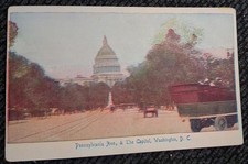 Pennsylvania Ave & The Capitol Washington, DC Postcard 1905 unposted Horse picture