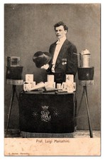 MAGIC CIRCUS PROF LUIGI MARCATHINI HISTORIC MAGICIAN SCARCE OLD POSTCARD picture
