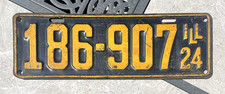 1924 Illinois License Plate 186-907 picture