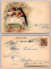 Dressed Cats Tea Party Animals Comic Postcard picture