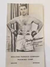 ROCKY MARCIANO ORIGINAL VINTAGE POST CARD: HOLLAND FURNACE CO. MICHIGAN  picture