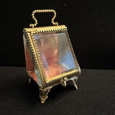 Pink Antique Rare French Crystal Watch Case-ormolu, 1900's picture