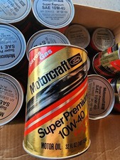 22 Vintage Ford Motorcraft Super Premium Motor Oil Composite Cans picture