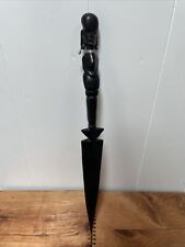 Vintage Pre - 1950 African Hand Carved Wooden Figural Spear - 25” picture