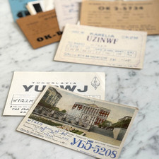 Mid Century Eastern Europe QSL Radio Cards DX – Czech Yugoslavia Postal Design picture