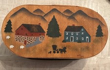 Exquisitely Crafted Folk Art Handmade Covered Basket picture