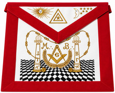 Antorcha Du Grand Orient Master Mason Apron Red Velvet Masonic Freemason Regalia picture
