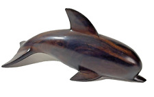 Vintage Teakwood Dolphin Sculpture 6