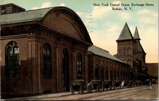 New York Central Depot Exchange St 1910 Buffalo NY Vintage Postcard TP15-4 picture
