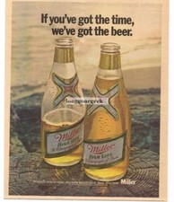 1971 Miller High Life Beer Sunset at the Beach Vintage Print Ad  picture
