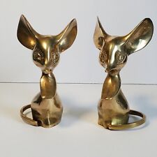 Set of Vintage Solid Brass 5” Tall Big Ears Mouse  picture