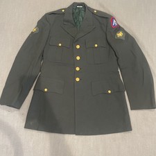 Vintage Vietnam Era US Army Dress Green Coat Jacket Military Uniform 42L VGC picture