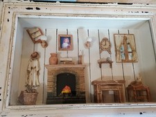 Vintage 3D Victorian-Style Shadow Box Diorama Room Frame, Size 12.50