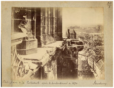 France, Strasbourg, Cathedral apris la bombardmente su 1870 Vintage print, print picture