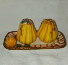 Bella Casa By Ganz Gourd Salt & Pepper Shakers With Tray picture
