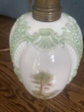 Vintage Lamp Milk Glass Lamp Banner Lamp Electric 3 Different Scenes 1970’s picture