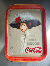 Vintage Coca Cola Metal Serving Tray Hamilton King Girl 1909 Design 1970s Repro picture