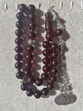 German Sandalus Cherry Amber Bakelite 34 Prayer Beads Tesbih Misbaha Rosary picture
