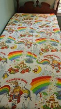 Rainbow Brite Vintage Hallmark 1983 Twin 3 Piece Sheet Set Flat, Fitted and Case picture