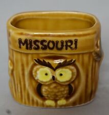 Vintage Owl on stump Toothpick holder Missouri Souvenir 2 inches tall picture