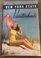 4 pc Vtg NY Travel Lot 1949 Vacationlands, 1950s Rock center, Gulf Map, 1968 NYC picture