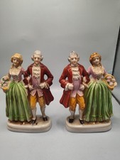 Vintage Occupied Japan Porcelain Set of Victorian Couple Figurines picture